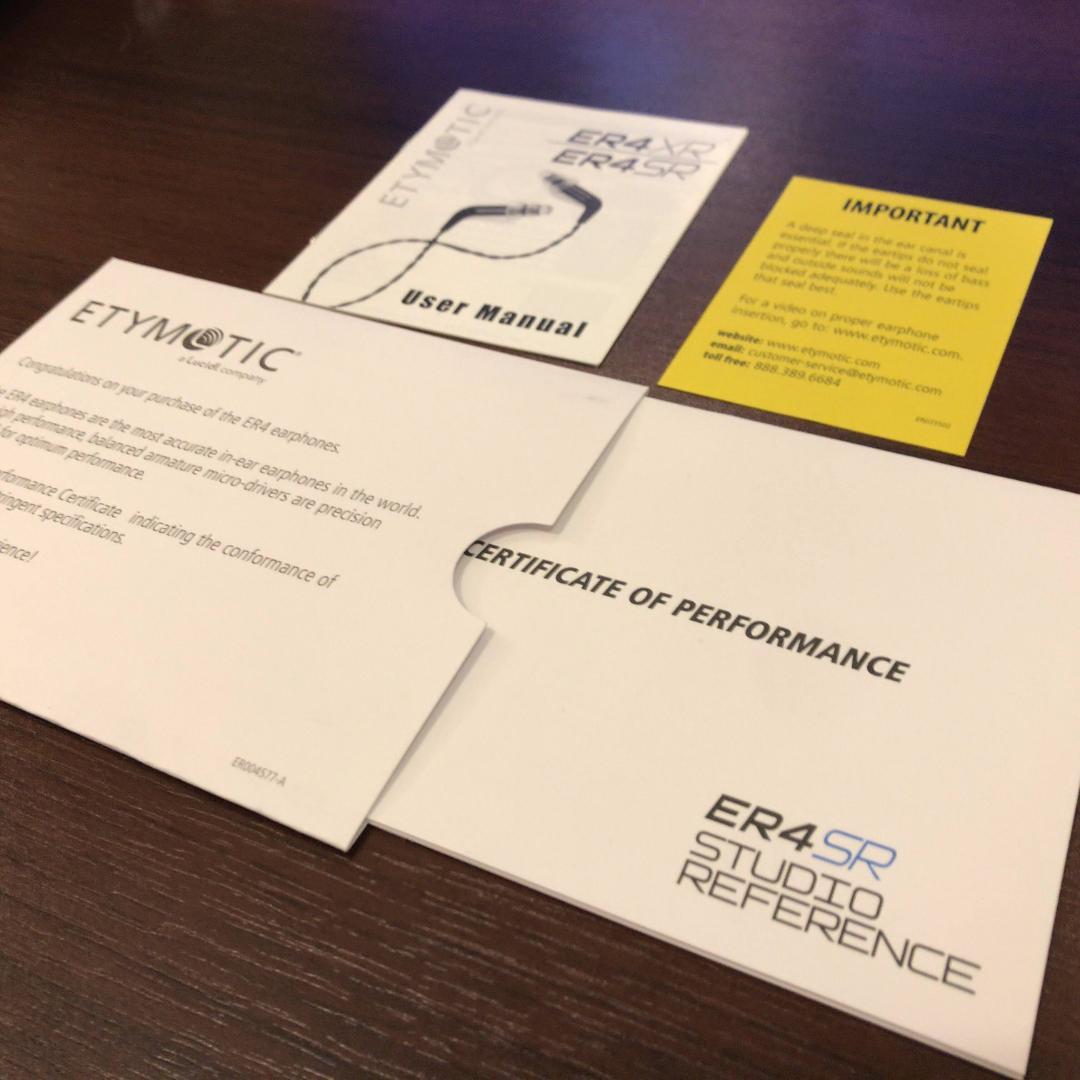Etymotic ER4SR スタジオリファレンスイヤホン