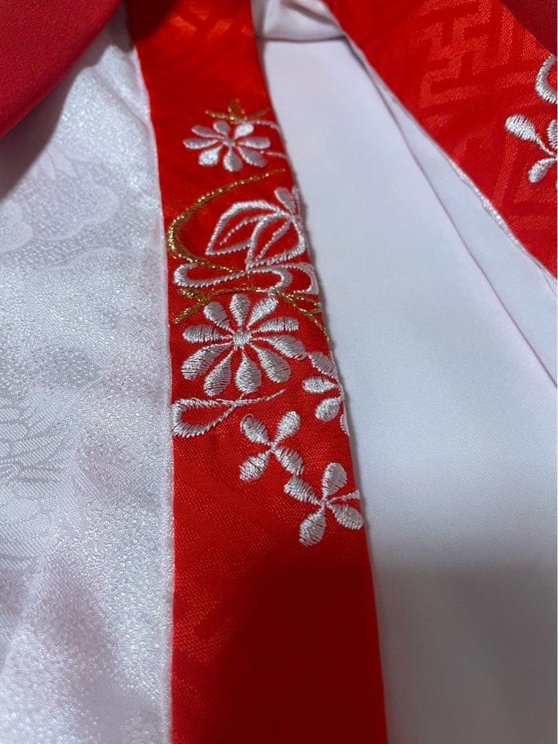 産着　お宮参り　長襦袢付き　正絹　ぼかし　女の子　半襟付き　金彩　辻ヶ花　未使用