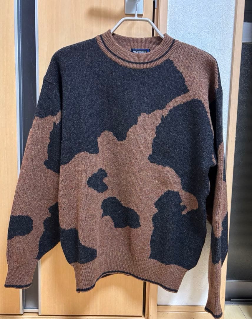 希少　ヴィンテージ イヴサンローラン　柄ニット　ニット　ウール　90s 80s