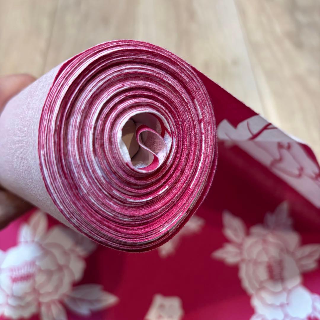 超美品　綿　浴衣　反物　リメイク　ハンドメイド　ピンク　伊勢ヶ濱　相撲　大相撲