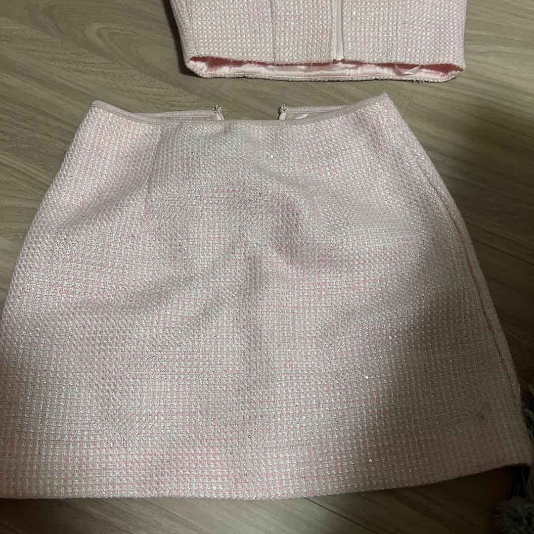 ローブドフルール キャバドレス ピンク ビジュー ミニドレス S