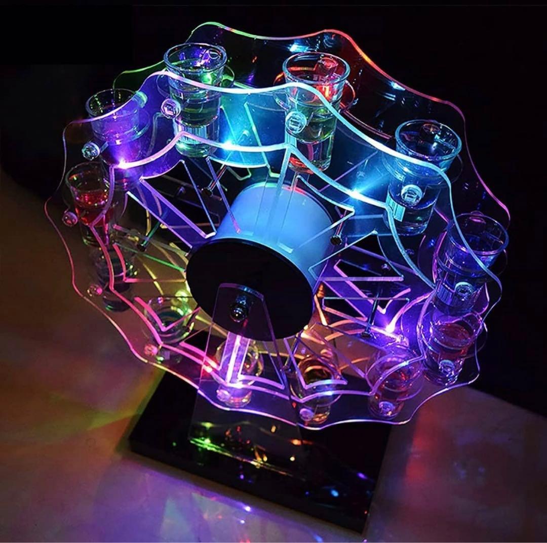 テキーラ観覧車 LED カクテルグラスホルダー カップホルダー 12カップ