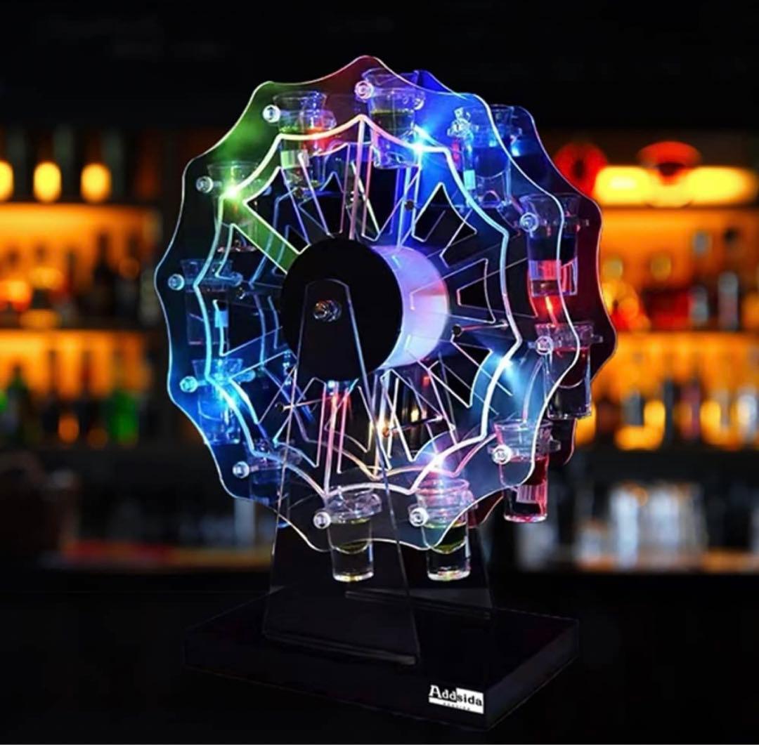テキーラ観覧車 LED カクテルグラスホルダー カップホルダー 12カップ