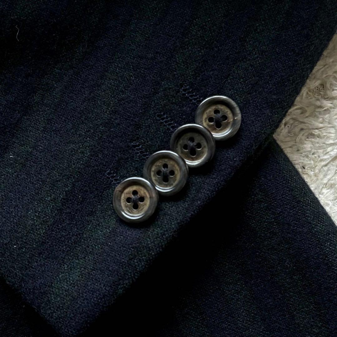 【イタリア製】ラルディーニ テーラードジャケット グリーン ストライプ 44