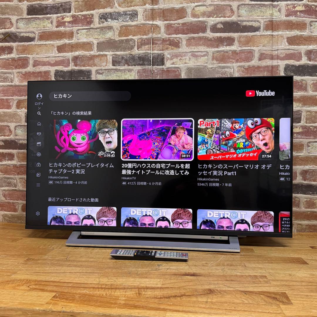 東芝 43V型 4Kチューナー搭載 液晶テレビ レグザ 43M530X W録画○