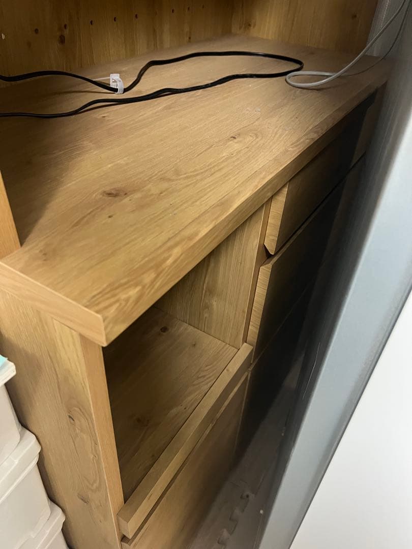 【美品】大川家具 木目調キッチンボード 幅100cm 高さ182cm