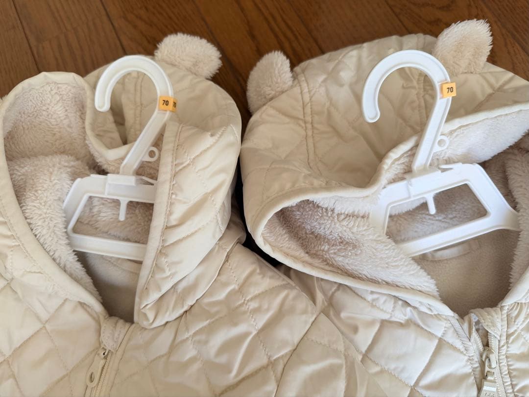 【未使用】ユニクロ キルティングロンパース 70