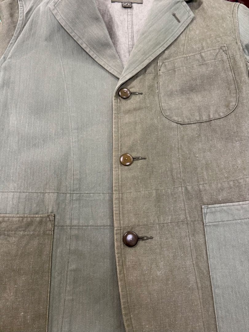 Nigel Cabourn ホスピタルジャケット-クレイジーパターンデニム50