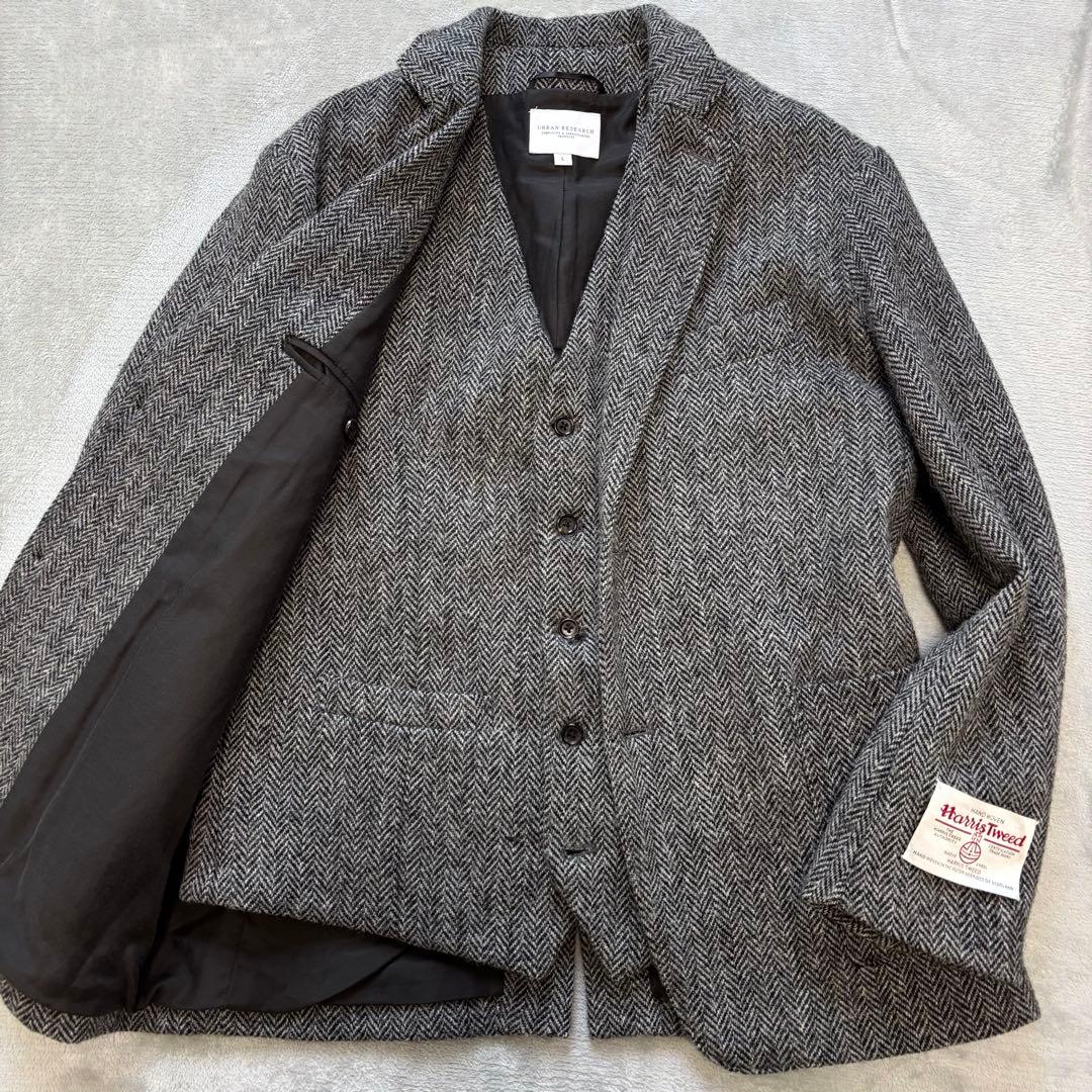 美品✨アーバンリサーチ×ハリスツイード ヘリンボーン ジャケット ベスト　L
