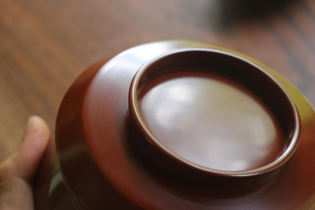 デッドストック！深みある朱漆に優美な梅蒔絵の映えるお椀2点（検輪島塗京塗雑煮椀