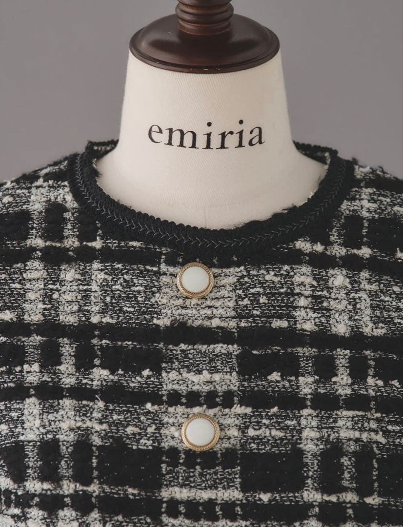 マリアケントツィード・チェック柄半袖ミニドレス