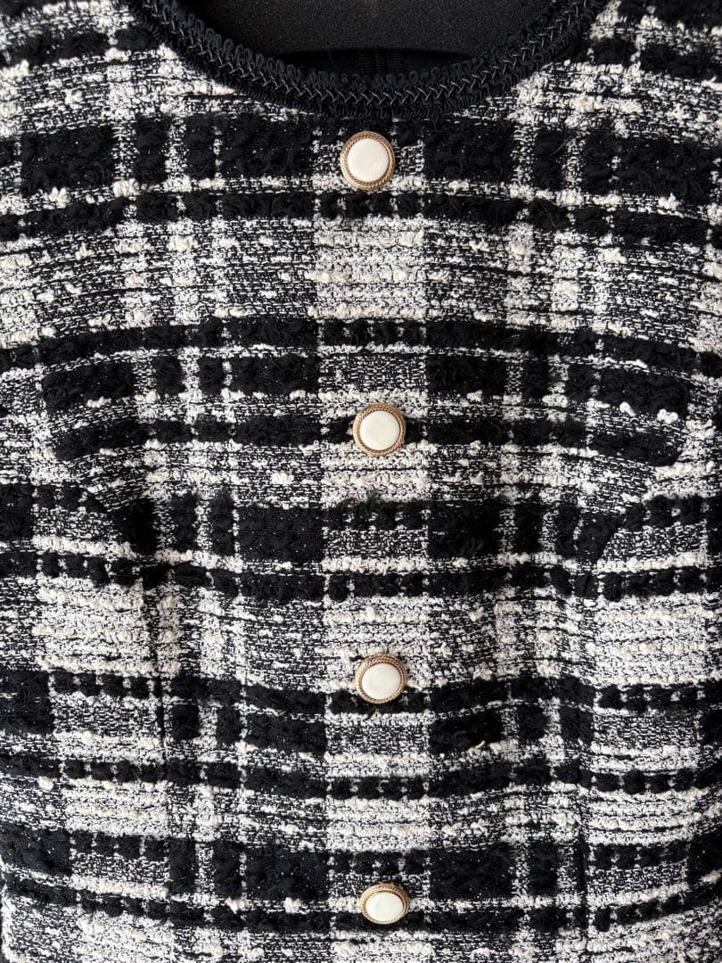 マリアケントツィード・チェック柄半袖ミニドレス