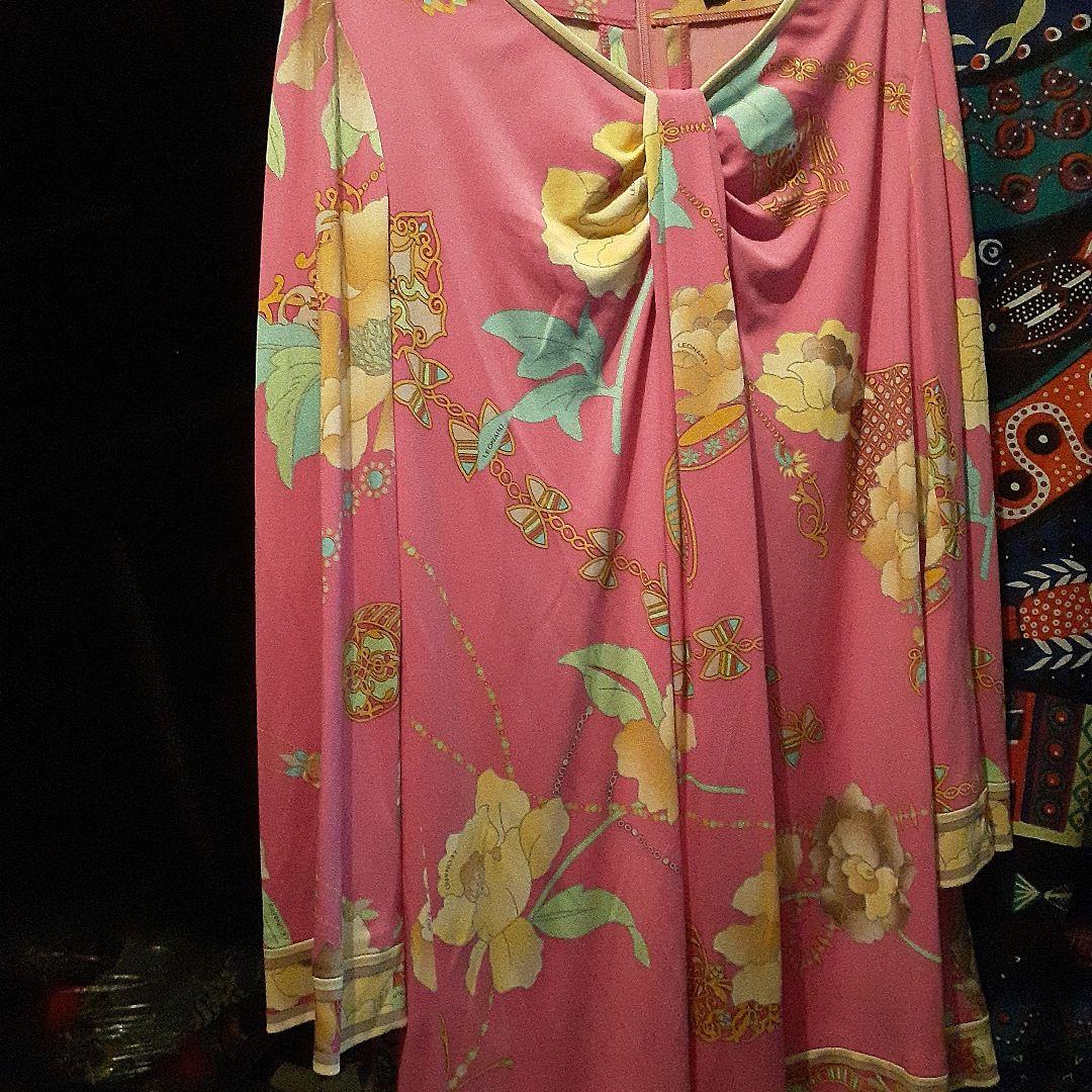 花柄ピンク長袖チュニックレオナルドブランド