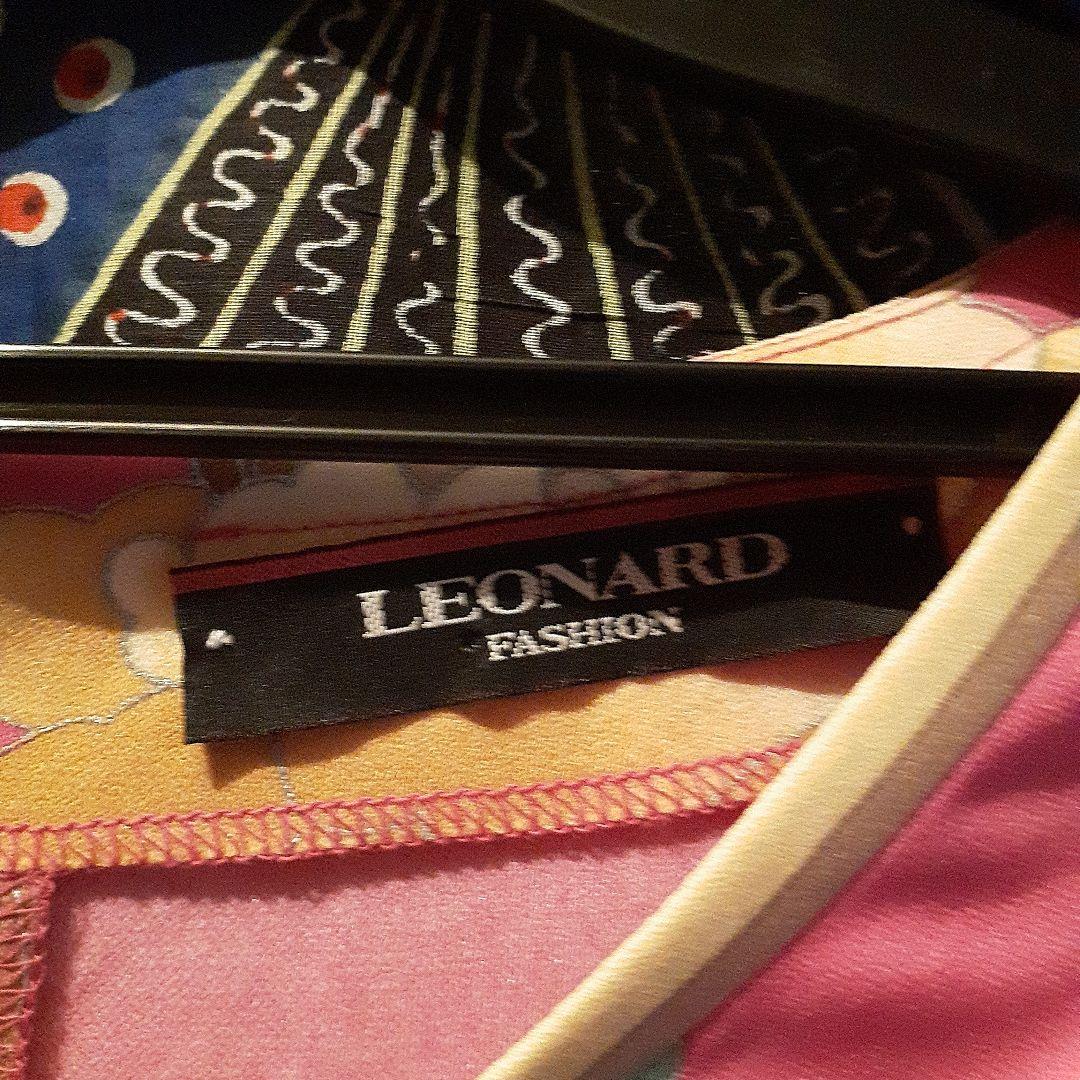 花柄ピンク長袖チュニックレオナルドブランド