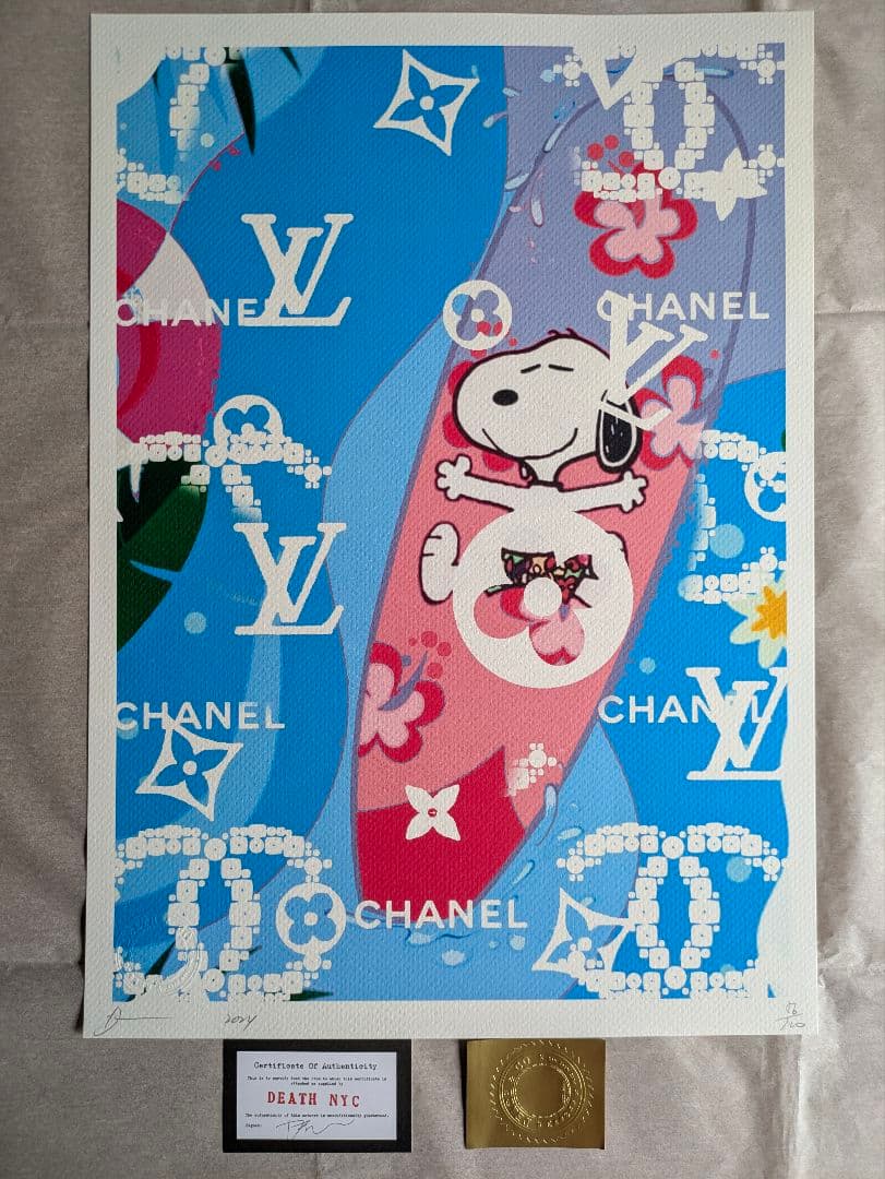 【t93wmnt額装セット】Snoopy Takes Off+Surfin