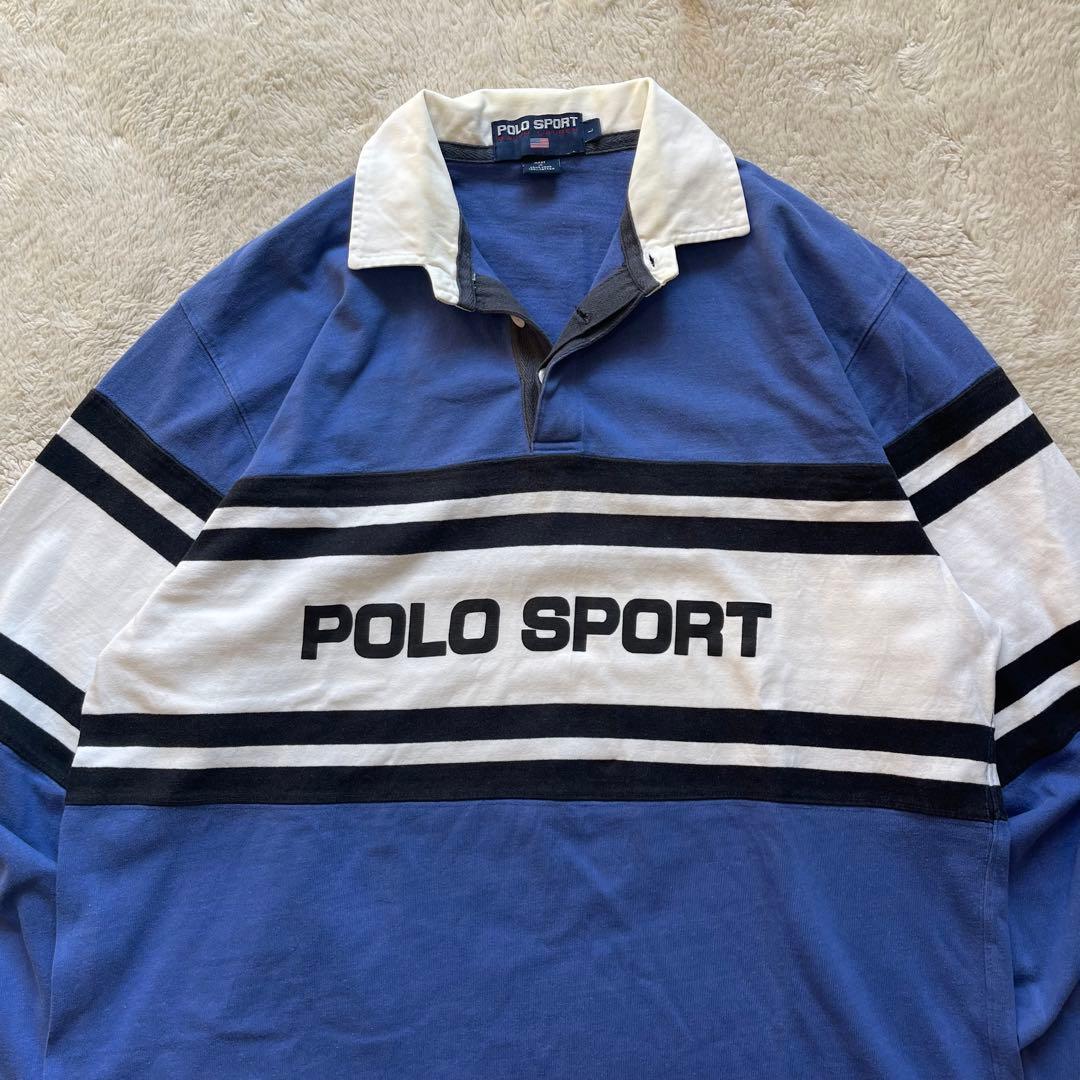 90s vintage ラルフローレン　ポロスポーツ　ラガーシャツ　 L