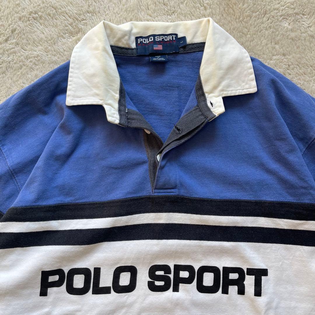 90s vintage ラルフローレン　ポロスポーツ　ラガーシャツ　 L