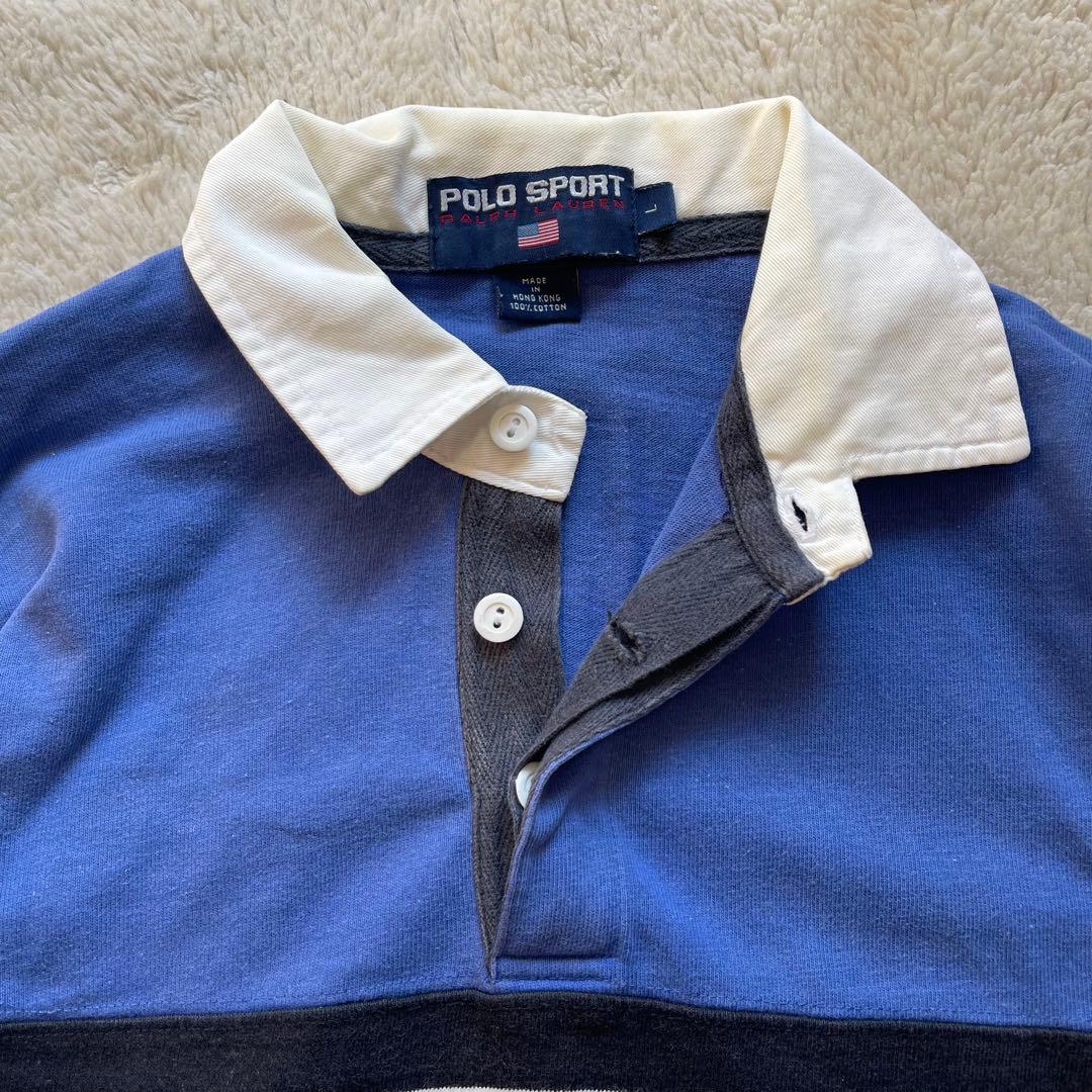 90s vintage ラルフローレン　ポロスポーツ　ラガーシャツ　 L