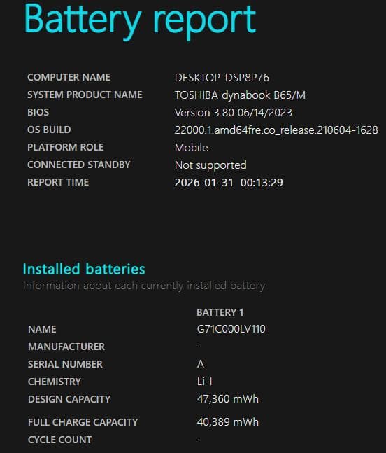 Windowsノート本体 dynabook B/65M Core i3 8GB SSD240GB