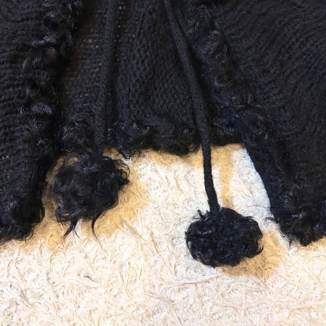 美品✨️BURBERRY ラム 毛皮 ウール ティペット ボレロ カーディガン