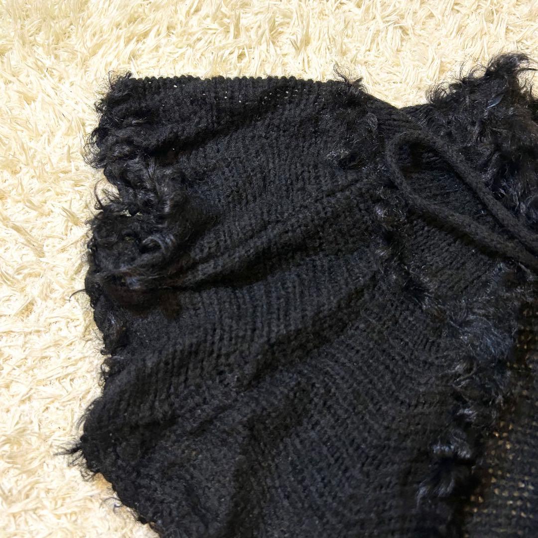 美品✨️BURBERRY ラム 毛皮 ウール ティペット ボレロ カーディガン