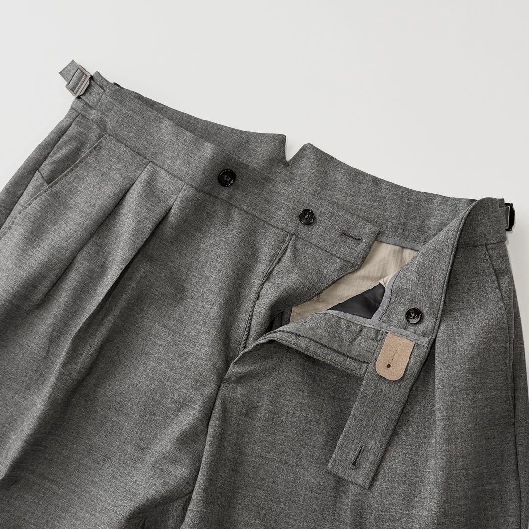 BERWICH ベルウィッチ スコッチ ストレッチ ウール 2プリーツ パンツ