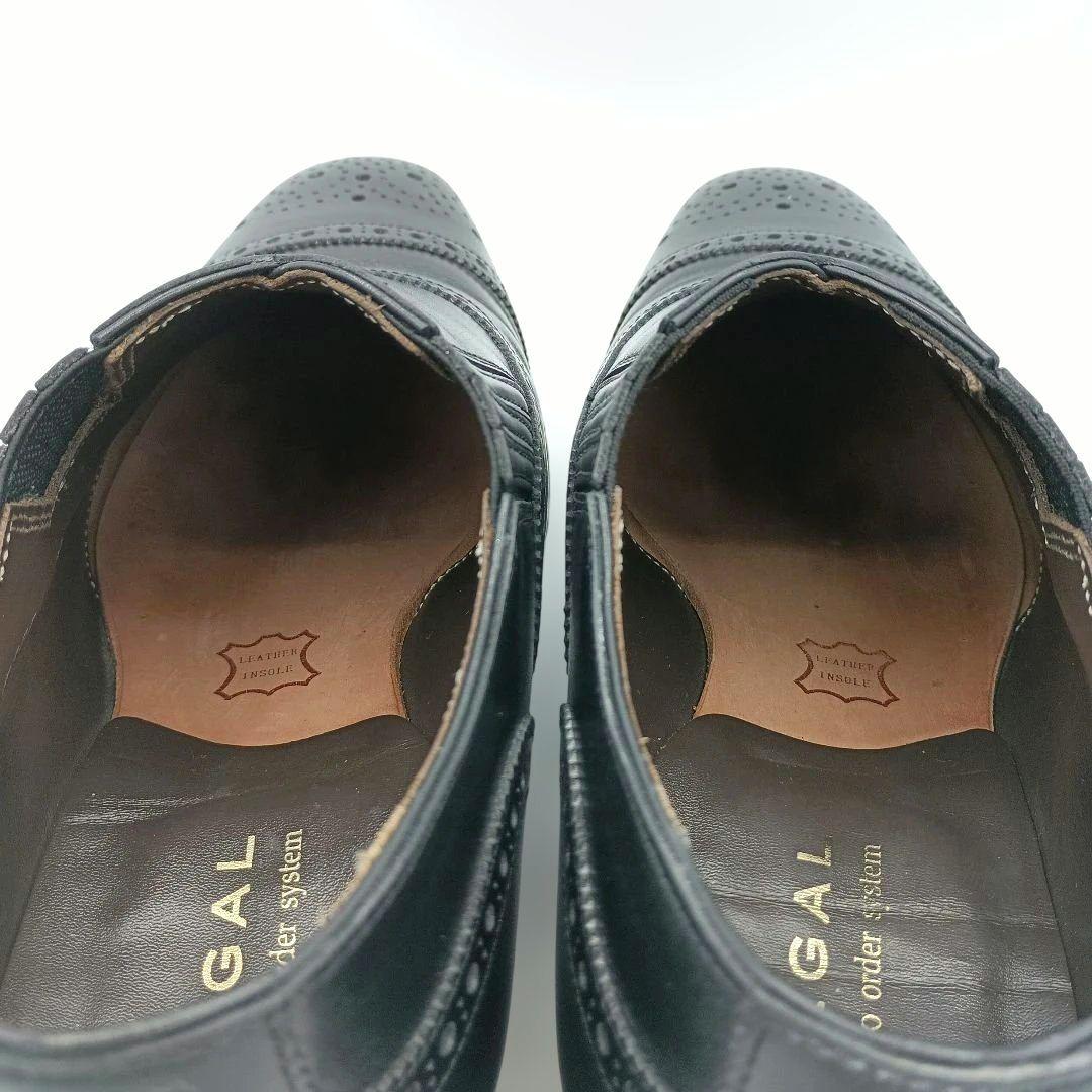 稀少モデル【リーガル】サイドエラスティックモデル スリッポン 黒 W37T