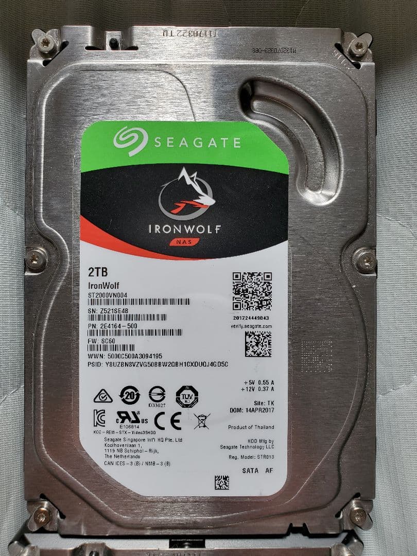 Seagate IronWolf 2TB HDD 4台セット 計8TB