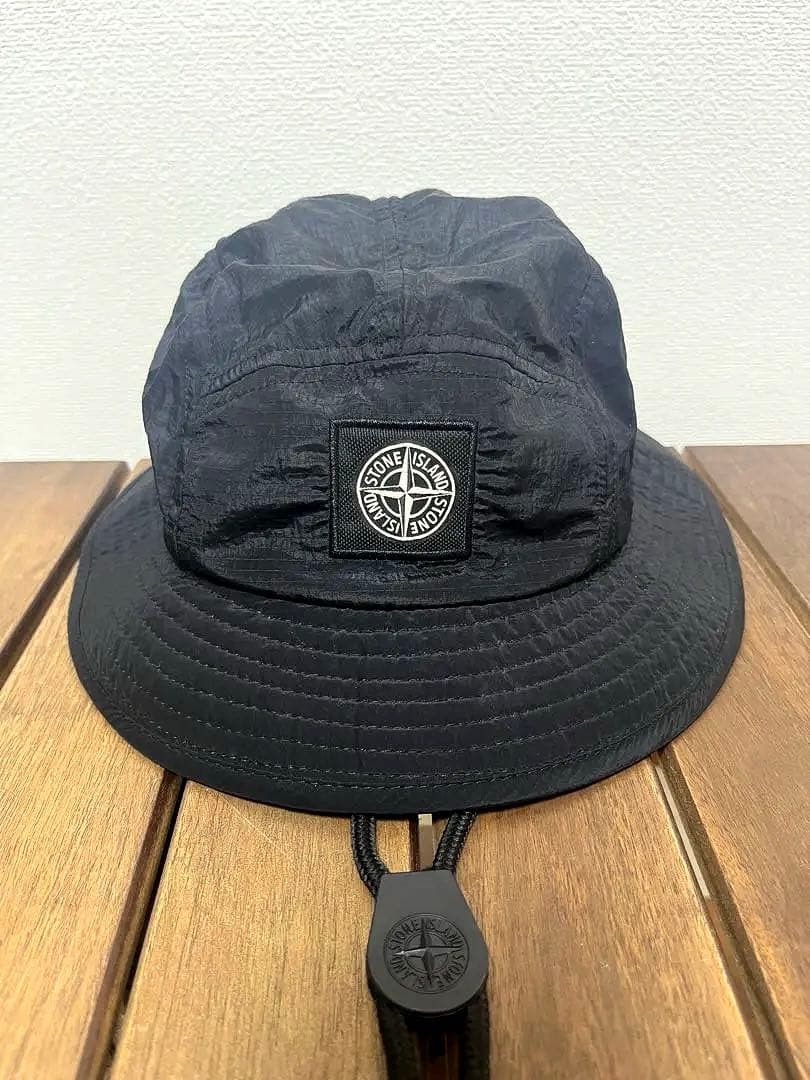 Stone  ストーンアイランド バケットハット ブラック Lサイズ