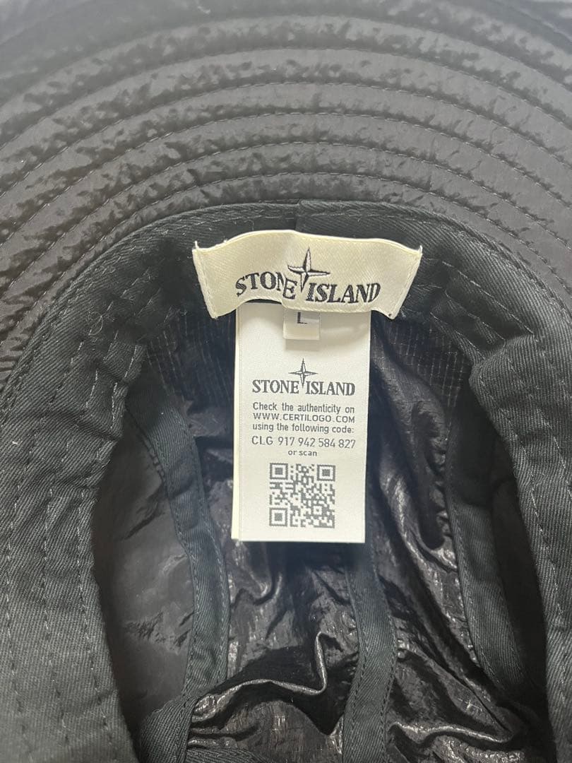 Stone  ストーンアイランド バケットハット ブラック Lサイズ