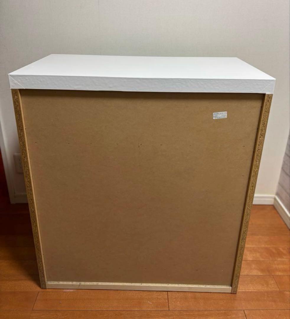 木製チェスト　タンス　5段　ブルー　水色