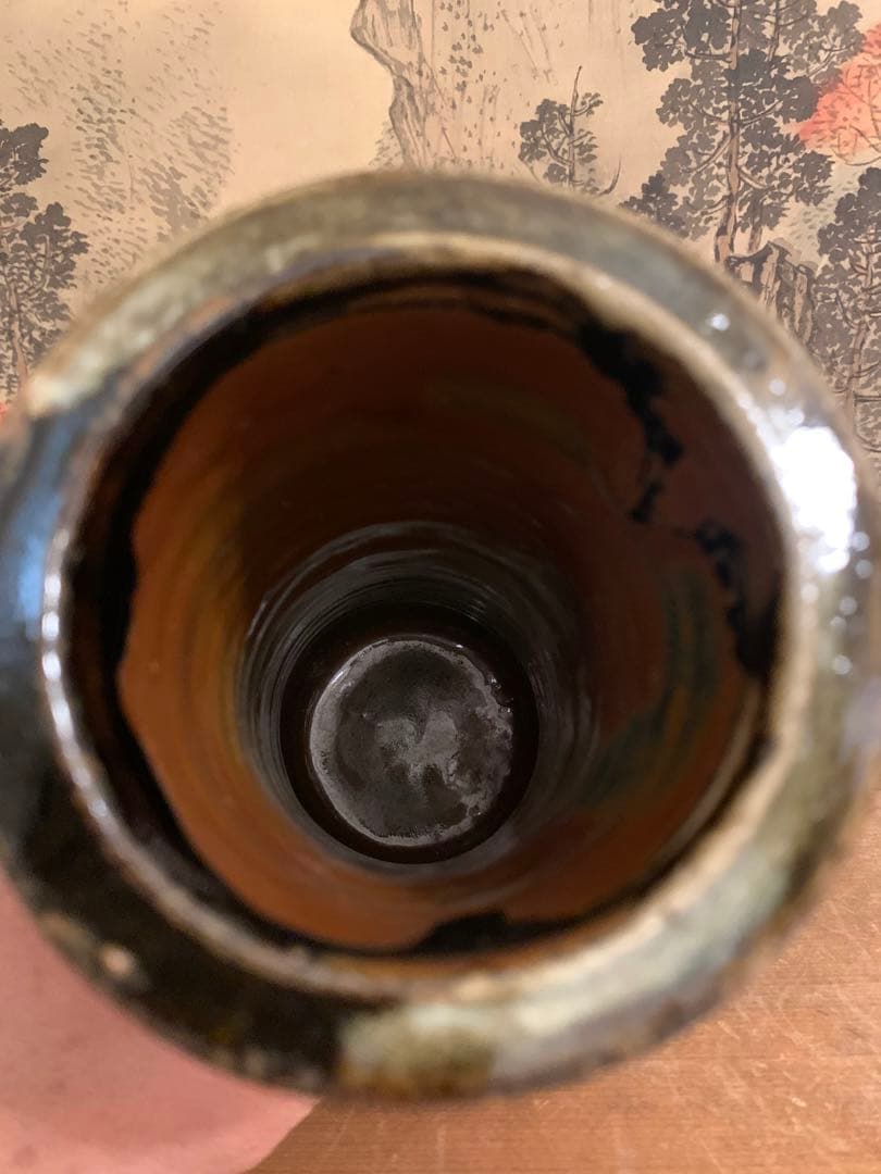 浜田庄司 花生 鉄釉 古美術252