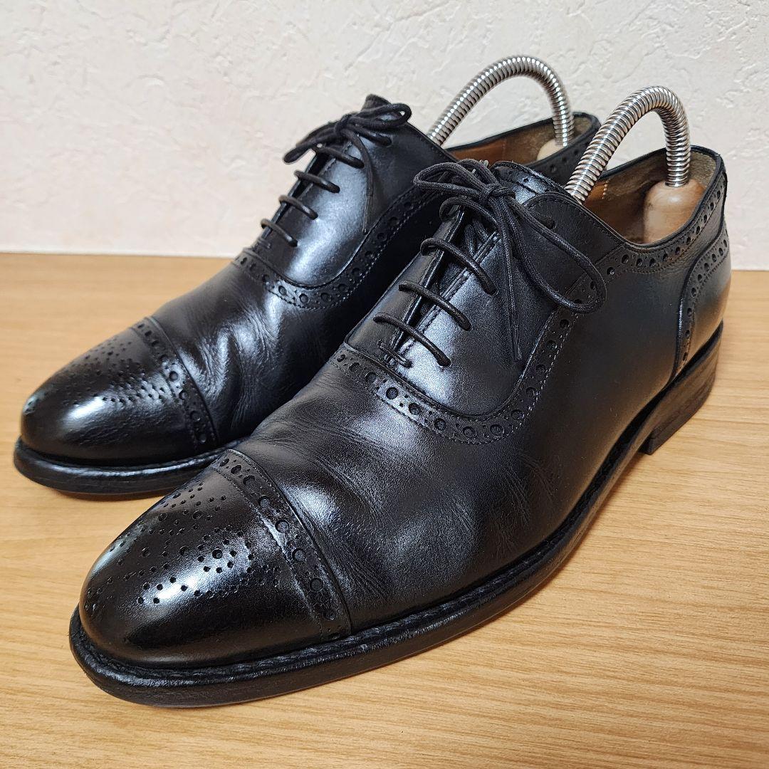 ジャランスリワヤ 革靴 25.5cm ビジネスシューズ ブラック セミブローグ