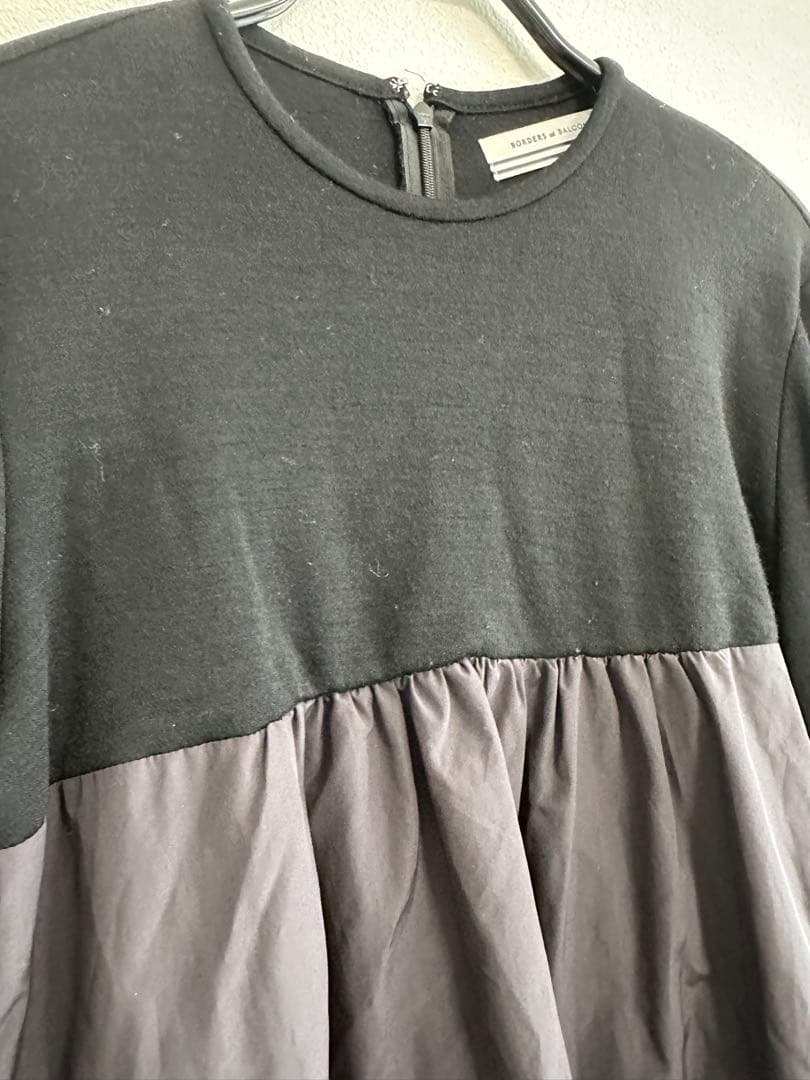 BORDERSatBALCONY ティアードトップ長袖チュニック　36 へプラム