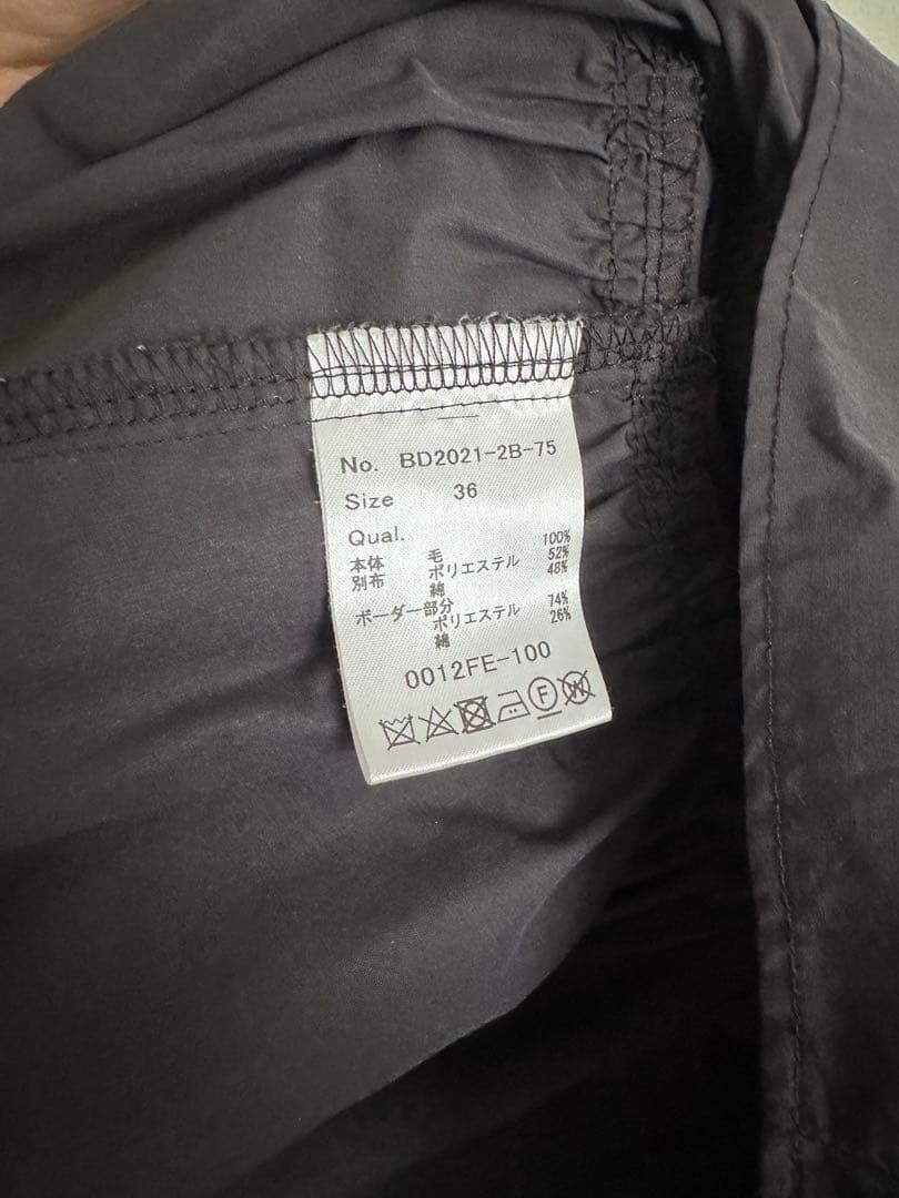 BORDERSatBALCONY ティアードトップ長袖チュニック　36 へプラム