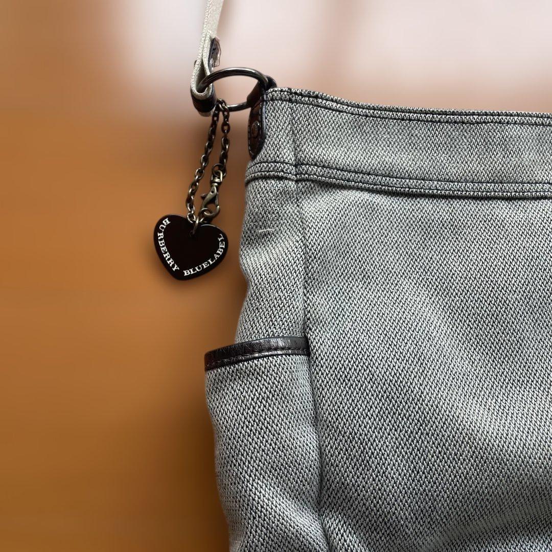 バーバリーブルーレーベル トートバッグ 肩掛け キャンバス ロゴ レザー