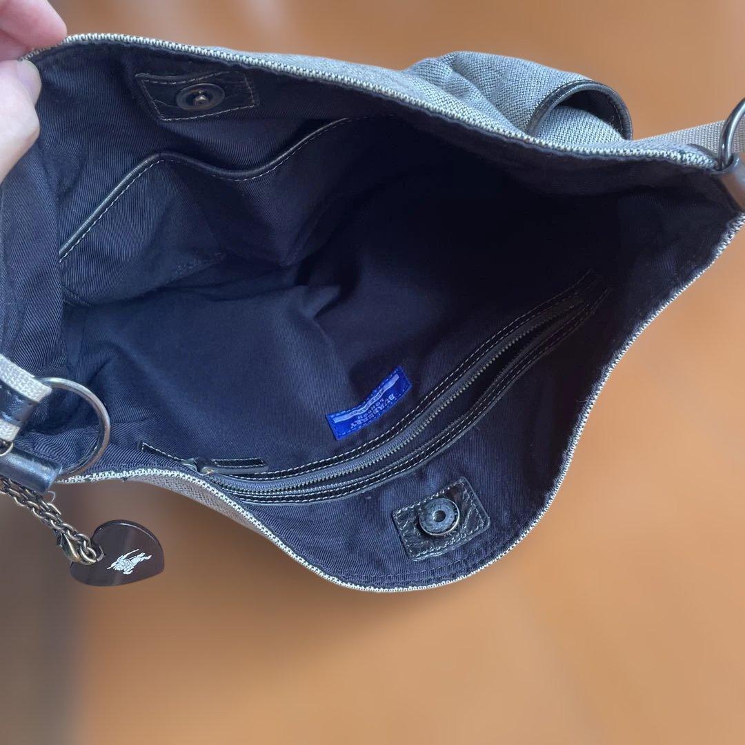 バーバリーブルーレーベル トートバッグ 肩掛け キャンバス ロゴ レザー