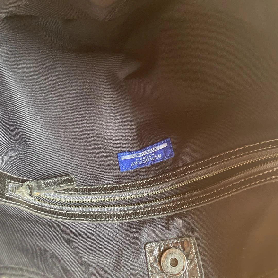 バーバリーブルーレーベル トートバッグ 肩掛け キャンバス ロゴ レザー