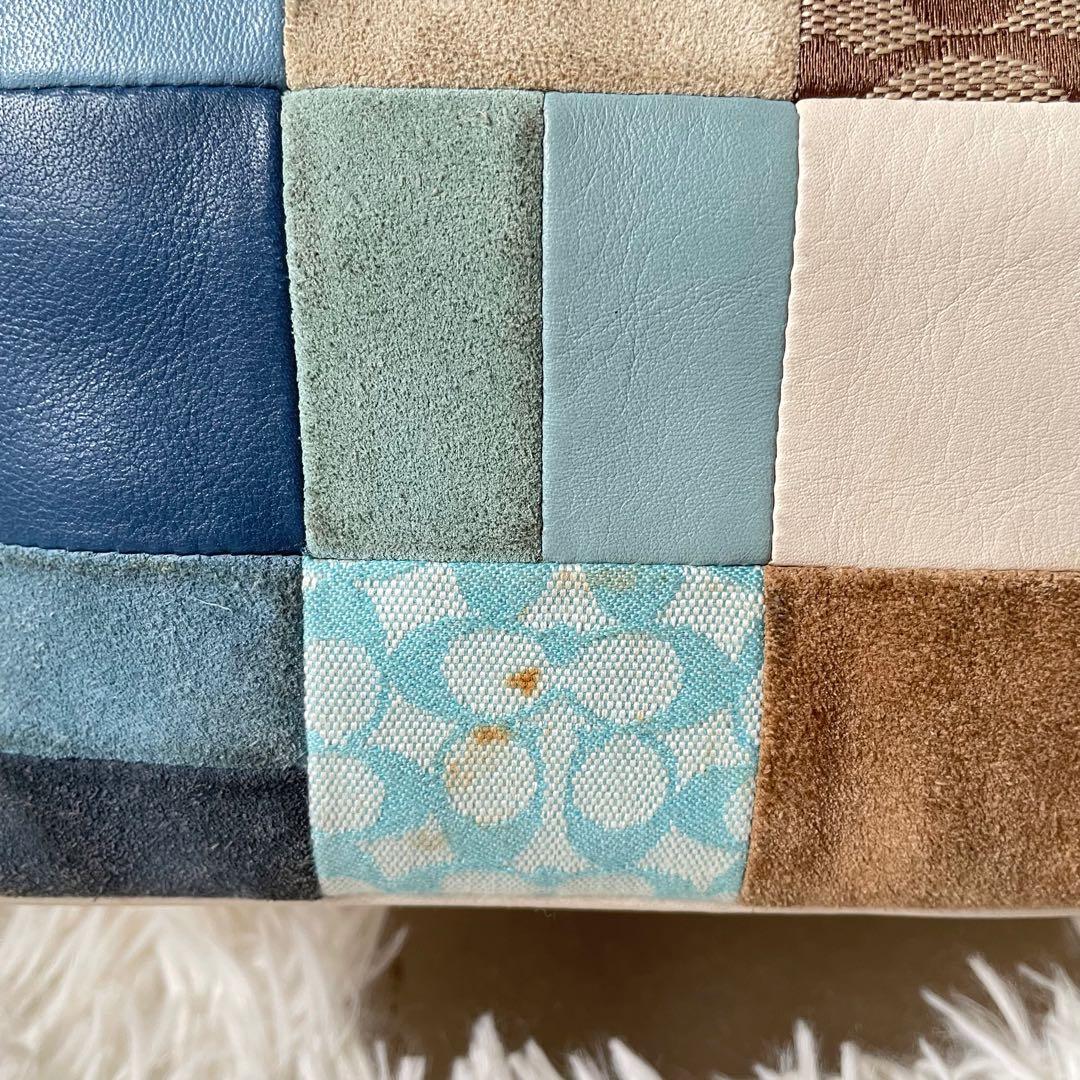 COACHコーチ パッチワークアクセサリーポーチショルダーバッグ7048