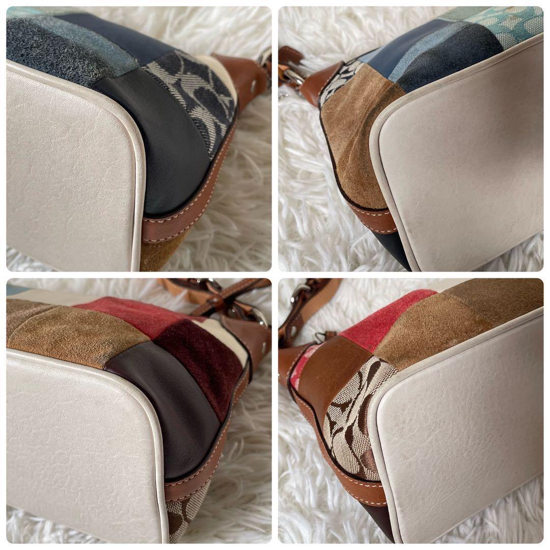 COACHコーチ パッチワークアクセサリーポーチショルダーバッグ7048