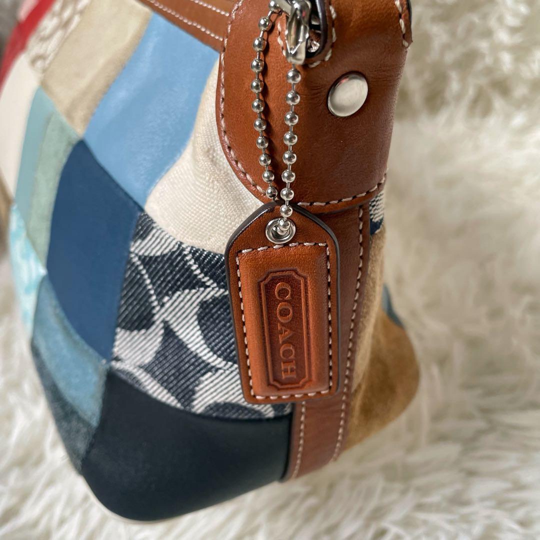 COACHコーチ パッチワークアクセサリーポーチショルダーバッグ7048