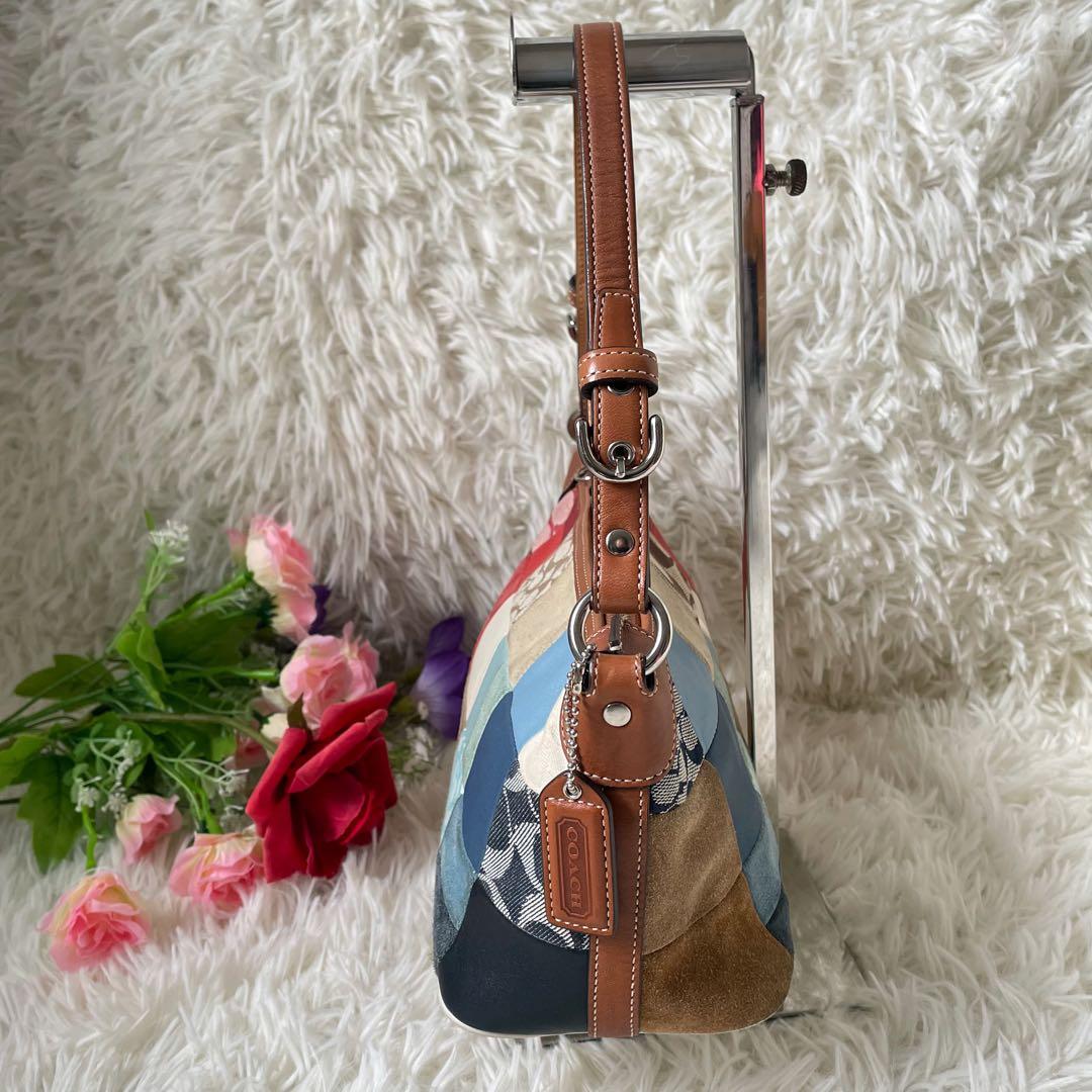 COACHコーチ パッチワークアクセサリーポーチショルダーバッグ7048