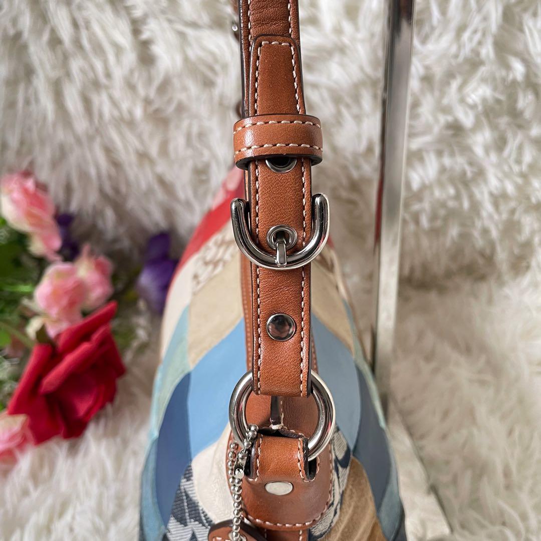 COACHコーチ パッチワークアクセサリーポーチショルダーバッグ7048