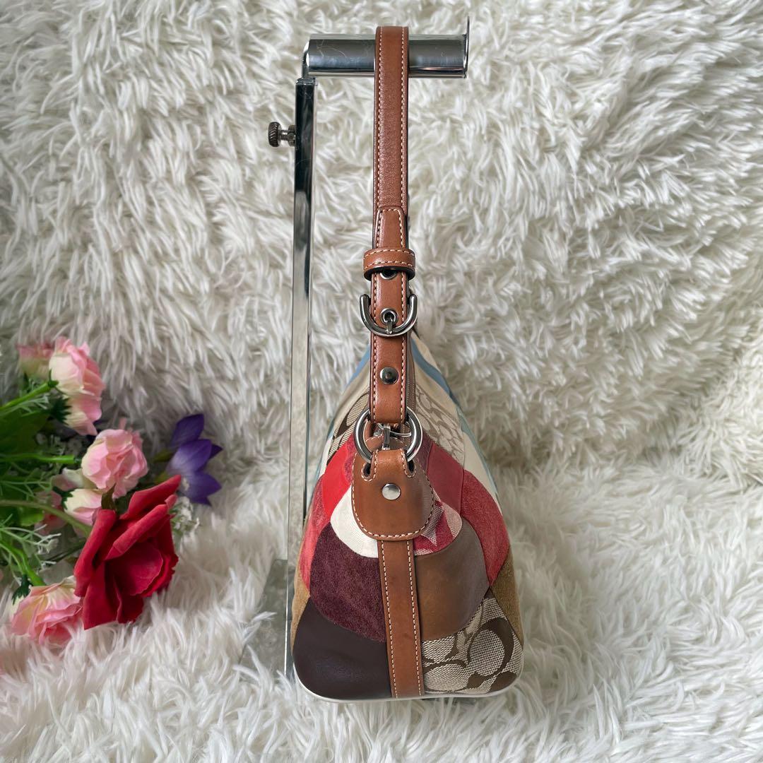 COACHコーチ パッチワークアクセサリーポーチショルダーバッグ7048