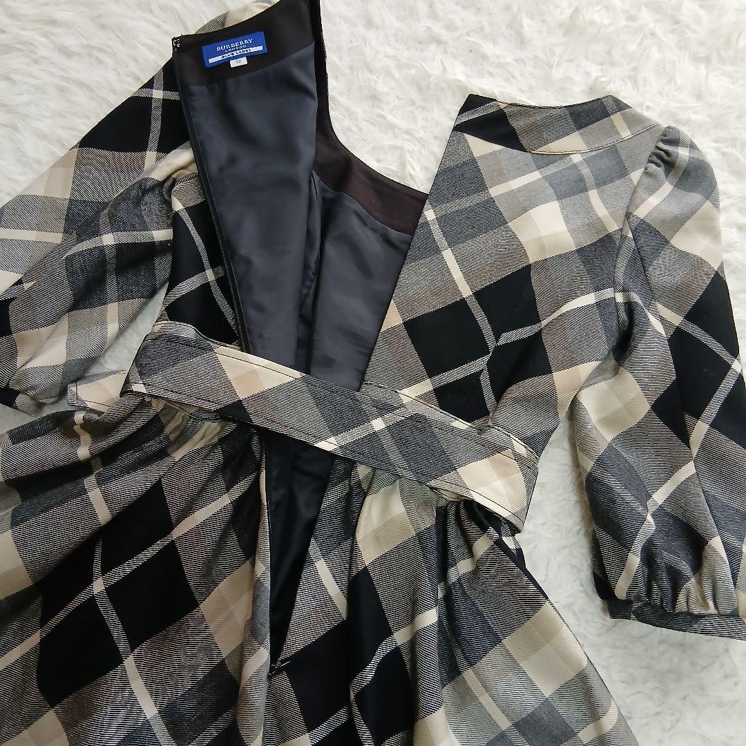 【美品BURBERRY BLUE LABEL】ノバチェックベルト付ワンピース