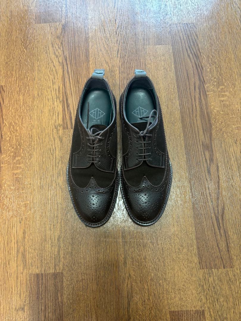 WH ダブルエイチ ダークブラウン ウィングチップ ドレスシューズ