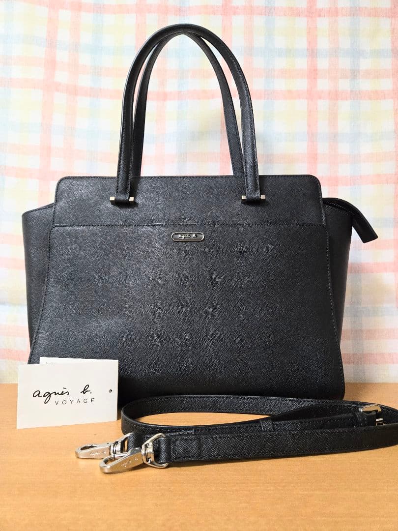 agnes b. アニエスベー　レザートートバッグ　A4クリアホルダー　ビジネス