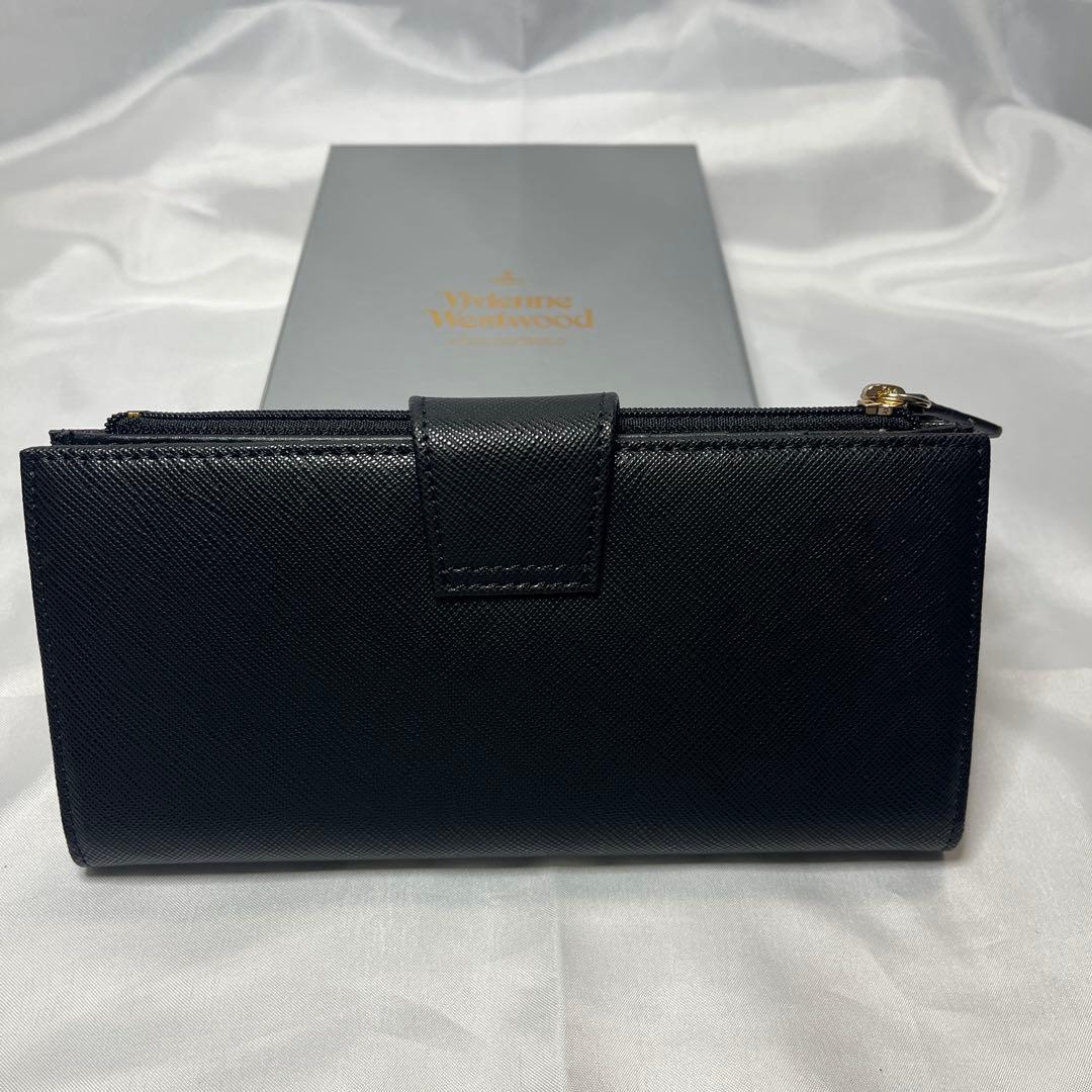 新品 Vivienne Westwood ブラック ゴールドオーブ　長財布