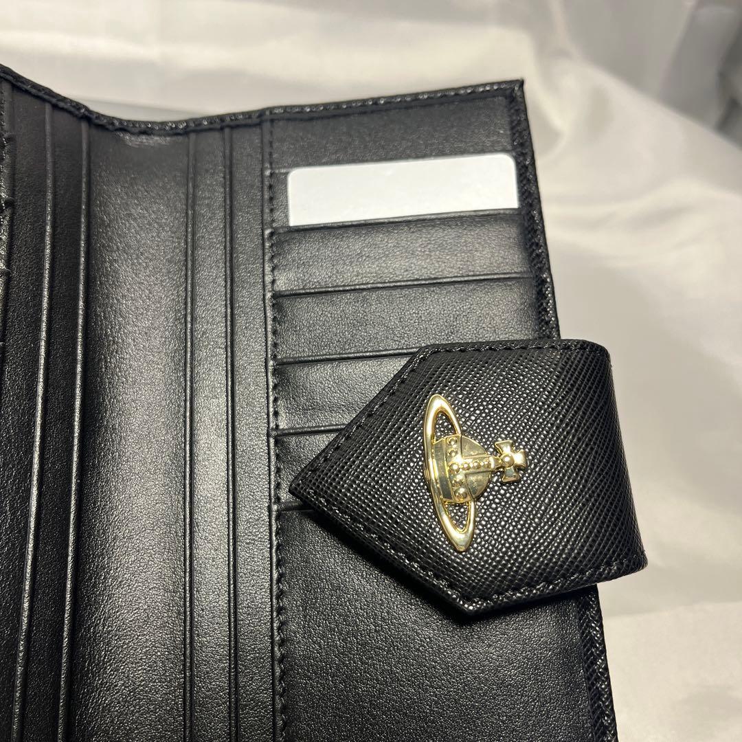 新品 Vivienne Westwood ブラック ゴールドオーブ　長財布
