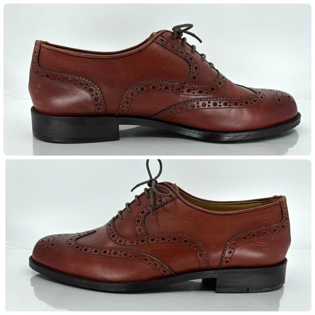 イヴサンローラン ウイングチップ メダリオン 25.5cm 革靴 ブラウン 本革